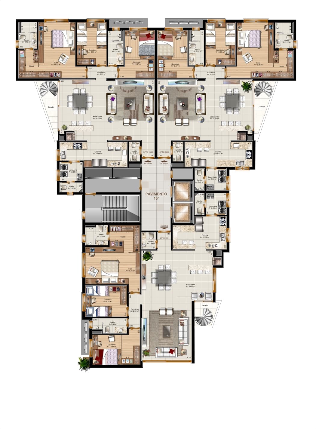 Planta do pavimento 15