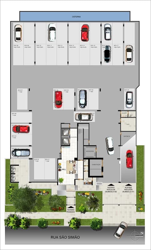 Planta da garagem mezanino