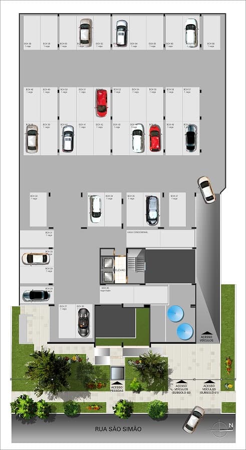 Planta da garagem subsolo